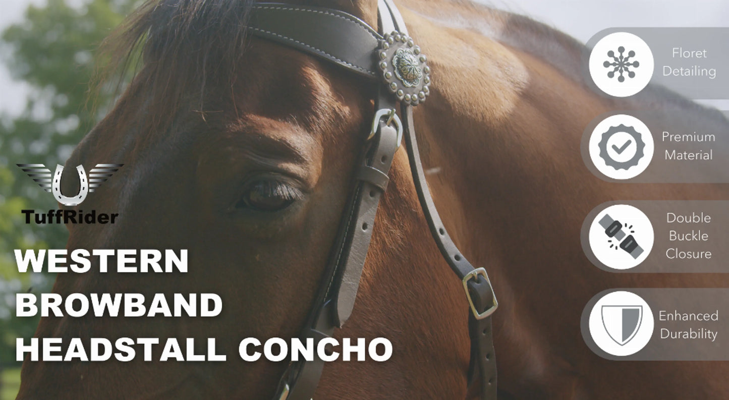 TuffRider Western Browband Concho Headstall - One Eyed Pony