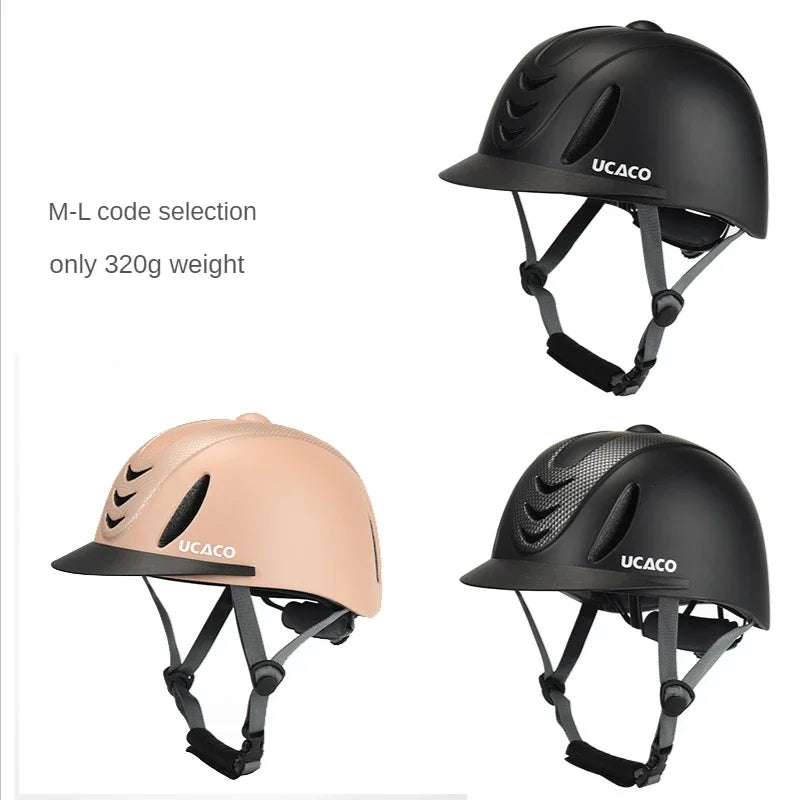 50-61Cm Ultralight Adults Children'S Equestrian Helmet Adjustable Riding Helmet Knight Hat Removable Brim Horse Equipment