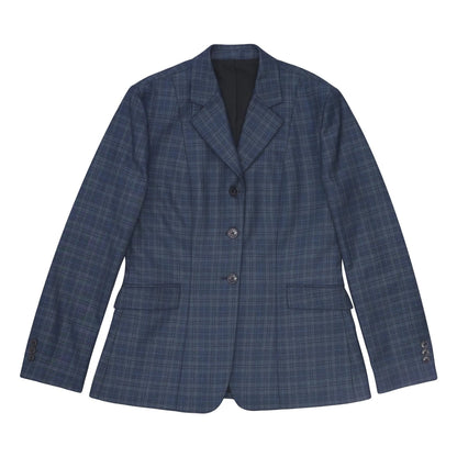Fox Dreams Ladies Hunt Coat-Navy Multi Color Plaid-10