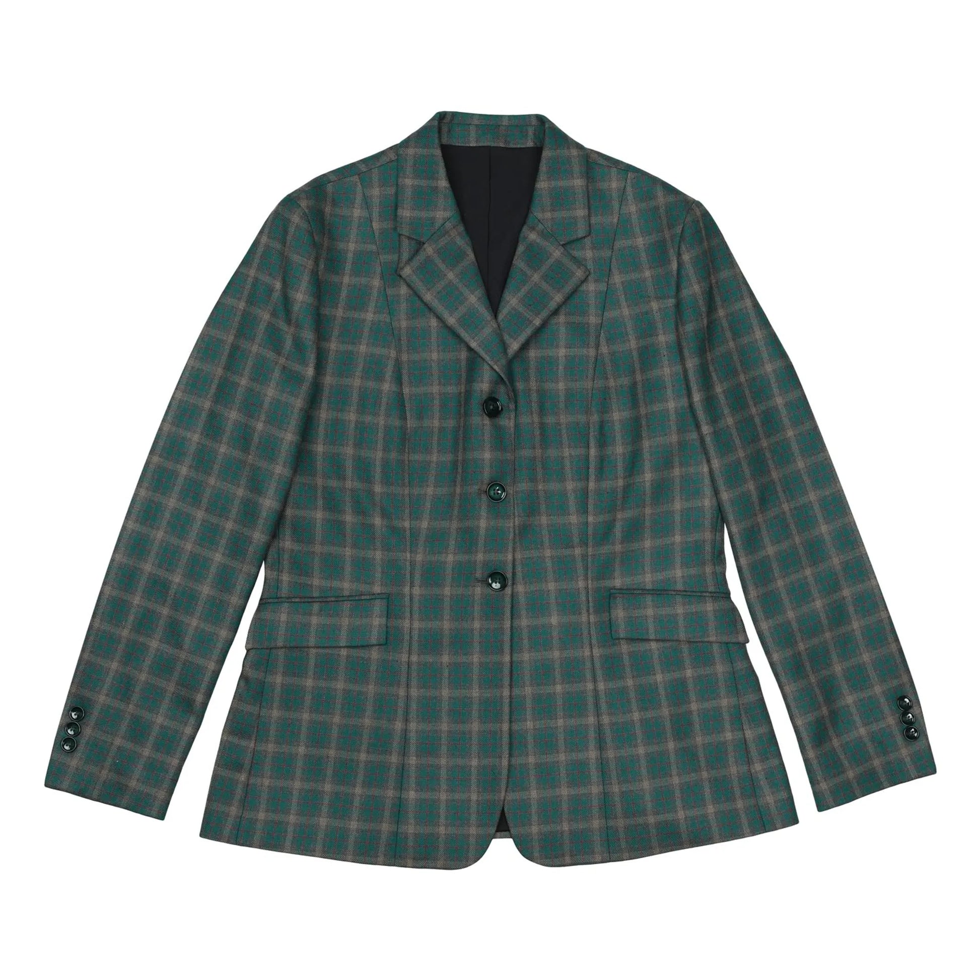 Fox Dreams Ladies Hunt Coat-Navy Multi Color Plaid-10 - One Eyed Pony