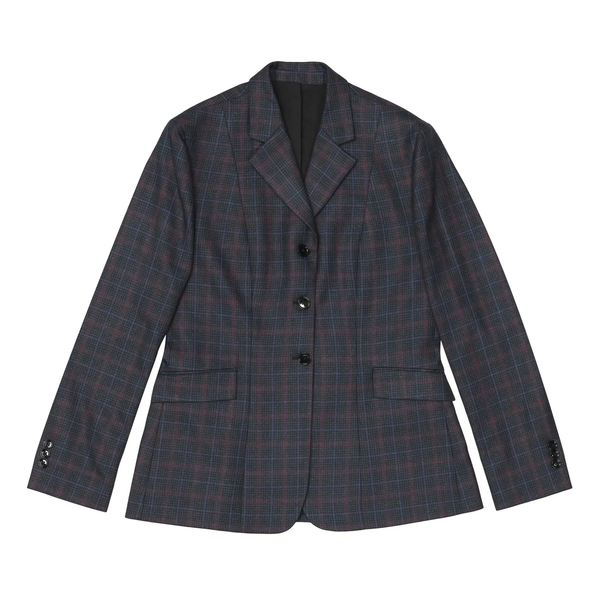 Fox Dreams Ladies Hunt Coat-Navy Multi Color Plaid-10 - One Eyed Pony