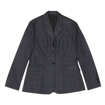 Fox Dreams Ladies Hunt Coat-Navy Multi Color Plaid-10