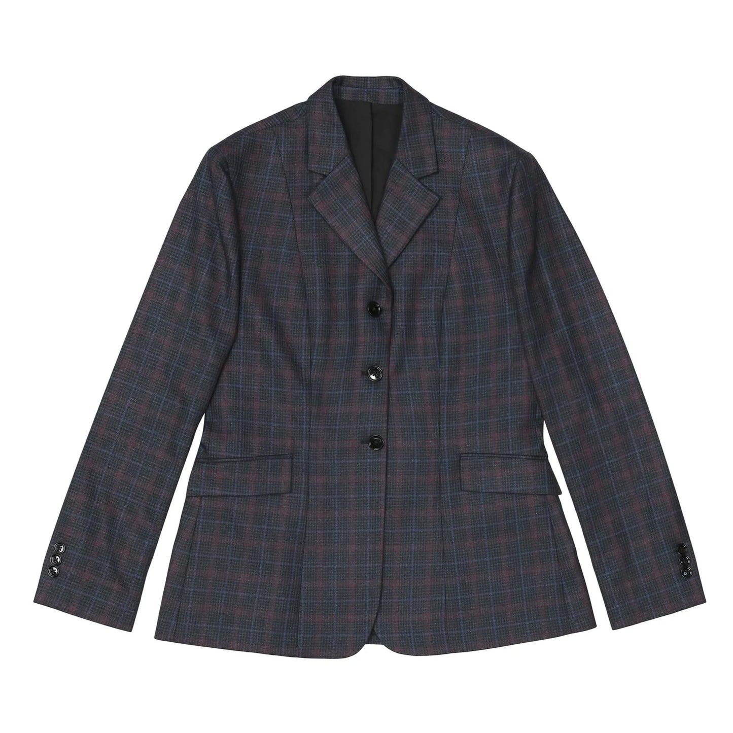 Fox Dreams Ladies Hunt Coat-Navy Multi Color Plaid-10 - One Eyed Pony