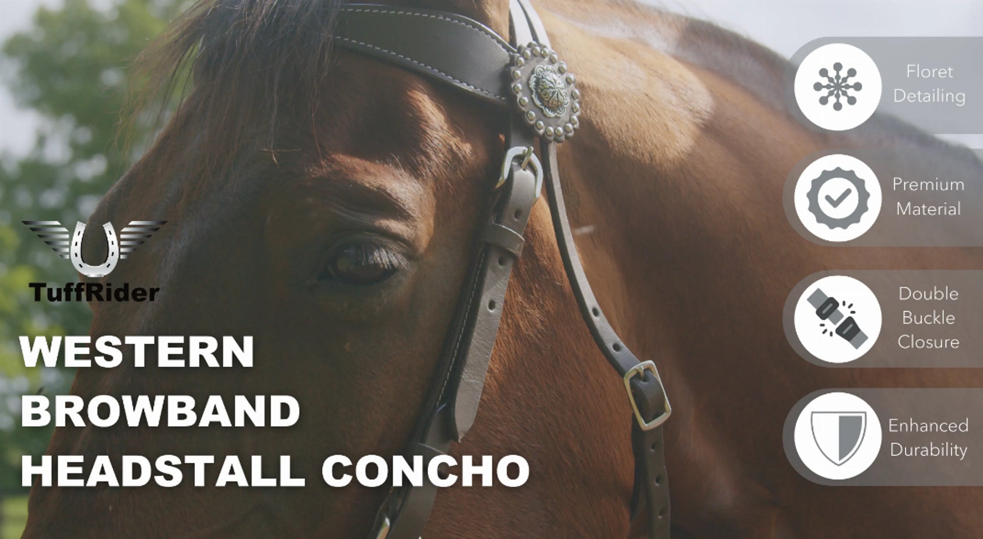 TuffRider Western Browband Concho Headstall - One Eyed Pony