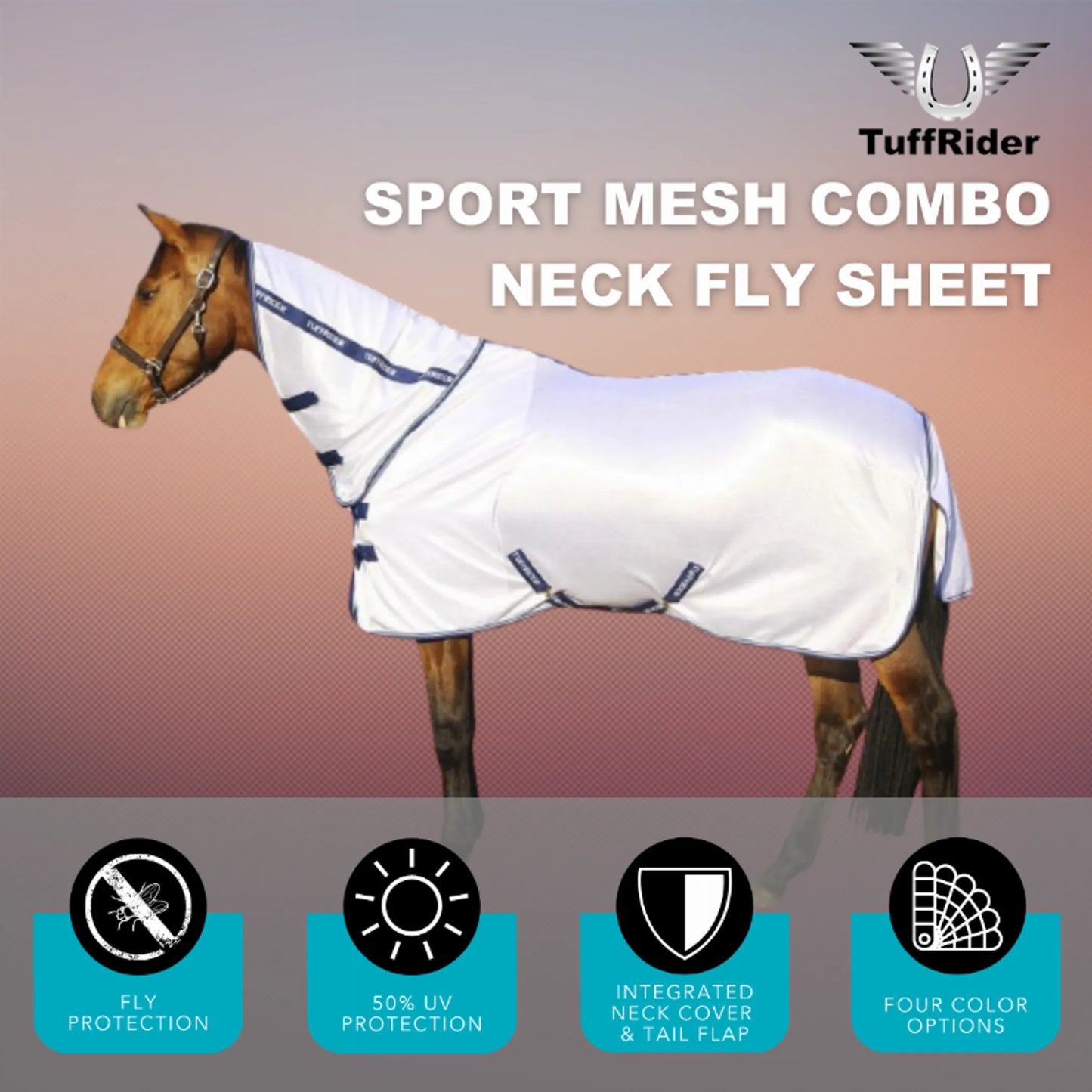 TuffRider Sport Mesh Combo-Neck Fly Sheet - One Eyed Pony