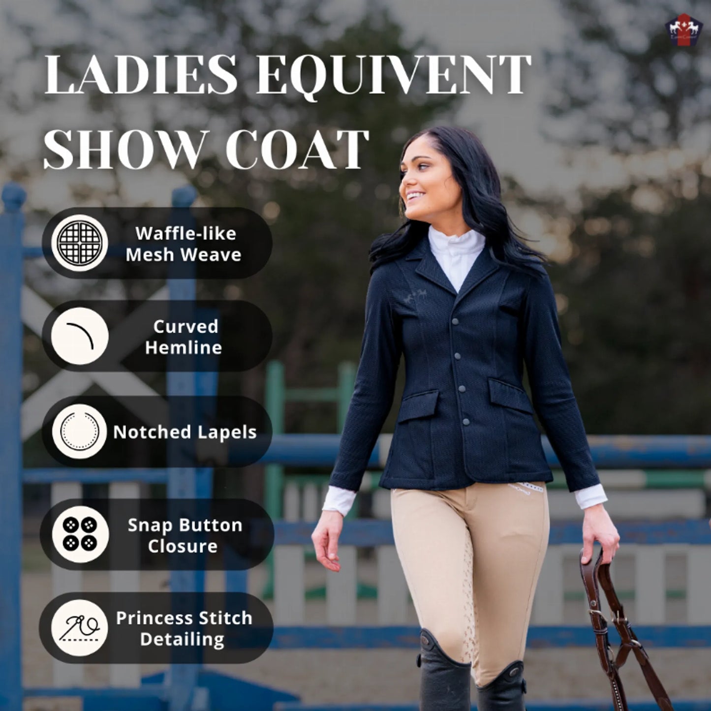 Equine Couture Women EquiVent 4-Snap Button Show Coat