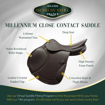 Henri De Rivel  Millennium Covered Close Contact Saddle - One Eyed Pony