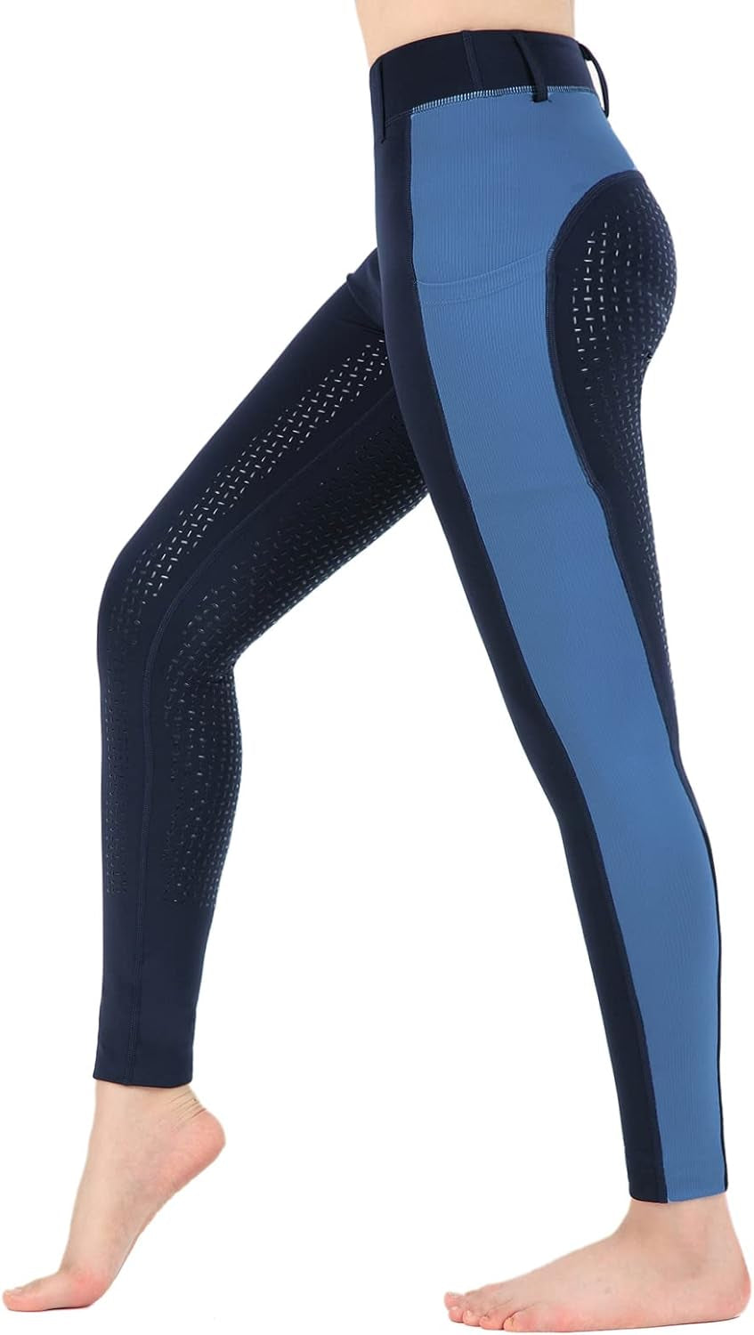 Horse Riding -Pants Women Equestrian-Breeches - Ladies Training Horseback Riding Tights Full Seat Silicone Pockets