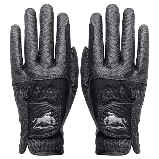 Women'S Premium PU Leather Horse Riding Gloves Lightweight Breathable Stretchable with Touchscreen Grip for Equestrian