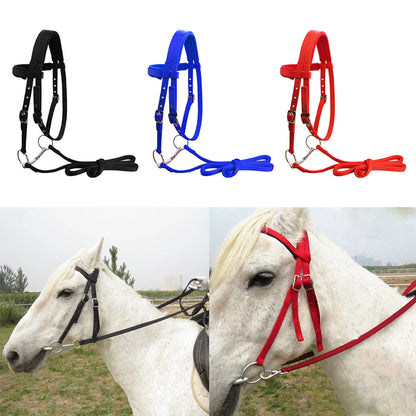 Durable Horse Bridle Horse Rein Headstall Thickened Halter Equestrian Gear Horse Rein Harness Headstalls Removable Snaffle