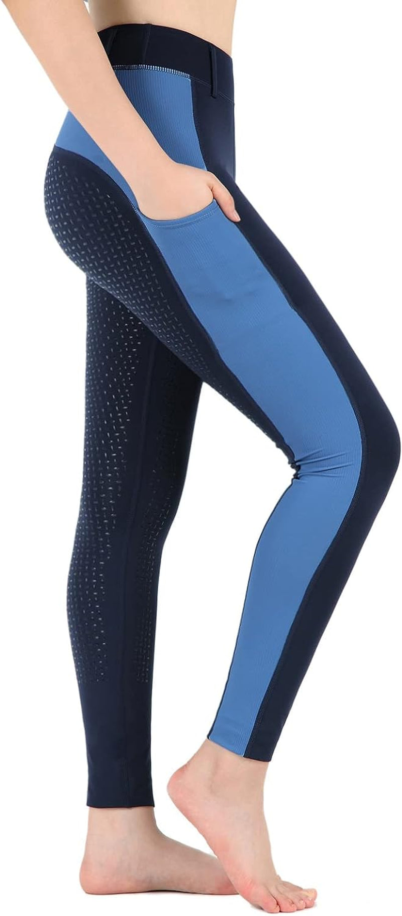 Horse Riding -Pants Women Equestrian-Breeches - Ladies Training Horseback Riding Tights Full Seat Silicone Pockets