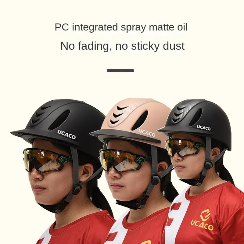 50-61Cm Ultralight Adults Children'S Equestrian Helmet Adjustable Riding Helmet Knight Hat Removable Brim Horse Equipment