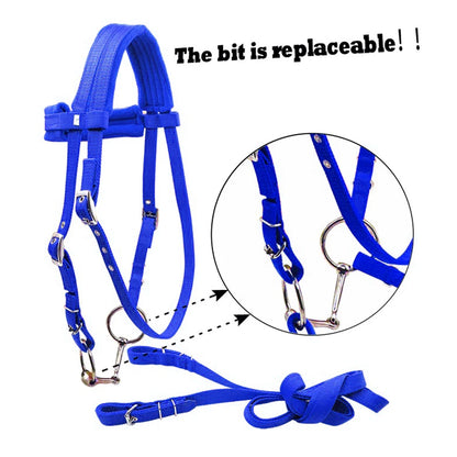 Durable Horse Bridle Horse Rein Headstall Thickened Halter Equestrian Gear Horse Rein Harness Headstalls Removable Snaffle